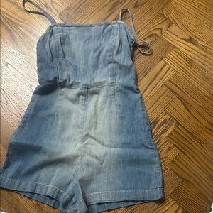 Current/Elliott Light Blue Denim Playsuit